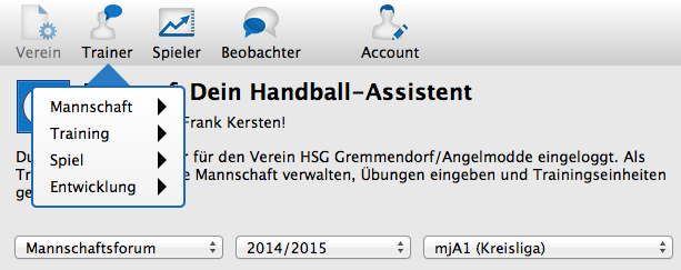 Torwurf: Funktionen für Trainer